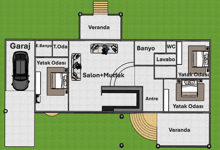 290m² 3+1 Çelik Ev Görsel 3